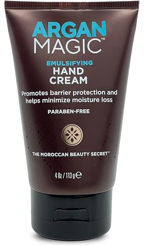Argan Magic Emulsifying Hand Cream - Hydrating and Moisturizing Hand Cream Enriched With Argan Oil, Vitamin E, and Chamomile (4 Ounce / 113 Gram)