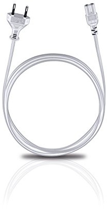Oehlbach Powercord C7 / 150 - Netzkabel 2-polig mit Euro-Stecker (CEE7/16) - VDE geprüft - hochflexibel, hervorragende Kontaktsicherheit - 1,5m weiß