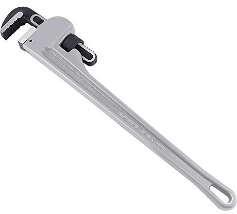MAXPOWER Pipe Wrench 600mm, 24-Inch Aluminum Straight Pipe Wrench Heavy Duty Plumbing Wrench Pipe Spanner Stillson
