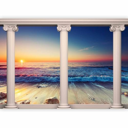 Fotomurales B&D XXL - 350x256 cm XXL Papel pintado tejido no tejido Decoración de Pared decorativos Murales moderna de Diseno Fotográfico Naturalezaaleza Paisaje Mar Arquitectura c-C-0027-a-a