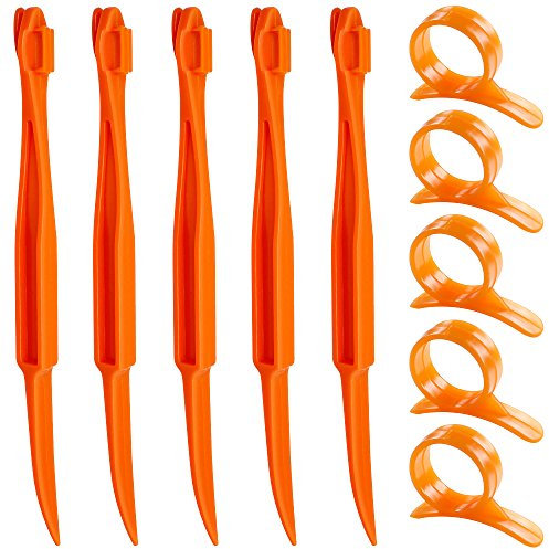 Senhai Orange Citrus Peelers, Set de 10 Limpiador de Piel de limón de plástico Slicer