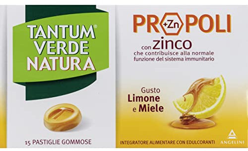 ANGELINI Tantum Verde Natura - 15 Pastiglie Gommose Limone e Miele