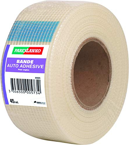 Parexlanko - Bande Auto-Adhésive en Fibre de Verre - Transparente - Jonction des plaques de plâtre - Murs intérieurs - Facile à utiliser - 50 mm x 45m | Pour jonctions de plaques de plâtre - Murs intérieurs - Facile à poser - Fibre de verre résistante