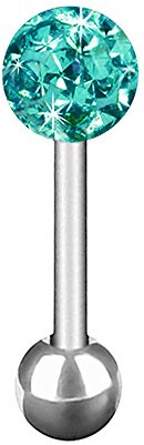 Piercingfaktor Tragus Piercing Helixpiercing Helix Ohr Cartilage Knorpel Stecker mit Ferido Kristall Kugel 8mm x 4mm Türkis