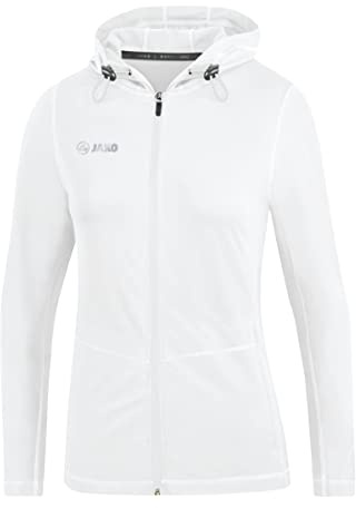 JAKO Damen Kapuzenjacke Run 2.0, Weiß, 36