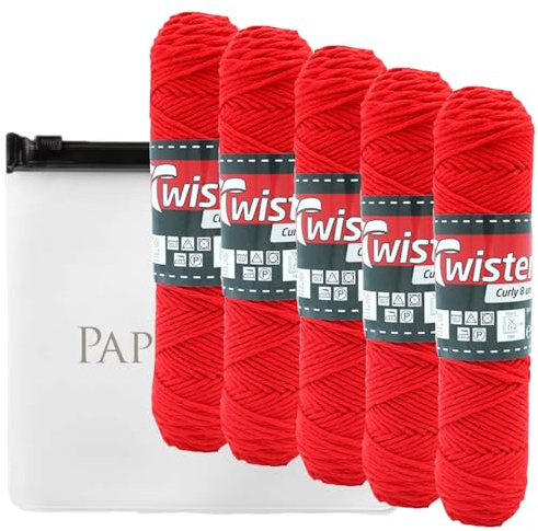 Haekelgarn Baumwollgarn Stricken Haekeln Basteln 5x50g Fb.35 rot inkl.Zippbeutel