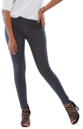 Lima - Jeggings Vita Alta, Jeans da Donna Skinny Elasticizzati. Massima comodità, Relax e Stile - Made in Italy (M, Grigio)