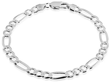 QUADRI Silber Armband Herren - Armbänder für Herren - Figaro Armband | Armband Herren Silber 925 Made in Italy - Herren Schmuck