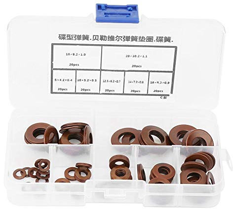 Fafeicy 7 Dimensioni Molla di compressione Belleville, Molla a disco della guarnizione della rondella del disco, Anello Di Tenuta Della Guarnizione