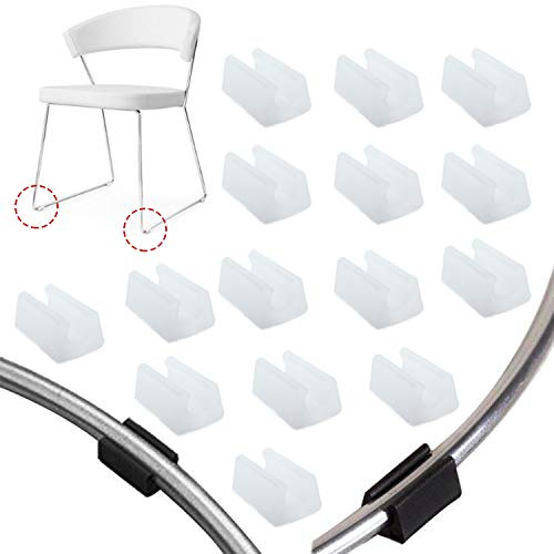Zaky 15 Stück Plastic Chair Fußbodengleiter Schlauchkappen für Freischwinger Stuhlgleiter Bodenschongleiter Silencer Möbelgleiter Klemmschalengleiter Weiß（10 mm）