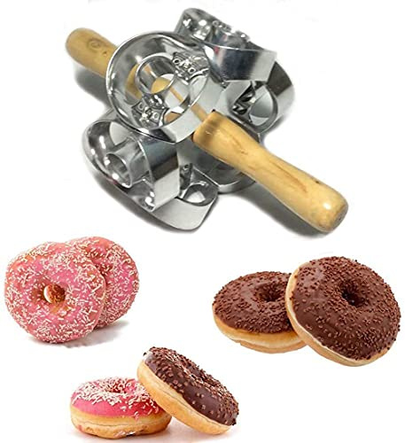 Metal Revolving Donut Cutter Maker Machine Mold Pastry Dough Baking Roller for Donuts Snack Cooking Baking