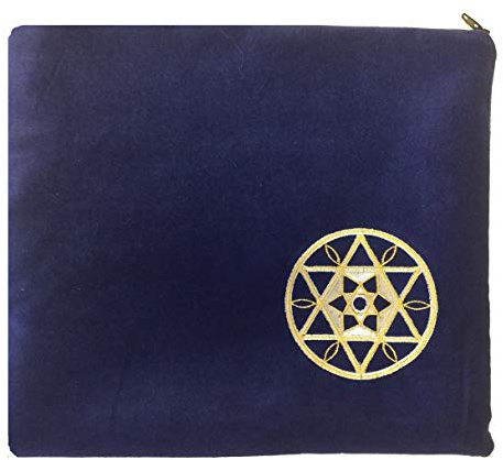 Star Royal Tallit Bag, Königsblau, Gold, Silber, Small