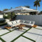 PURPLE LEAF Parasol Déporté Carré 3 x 3 m, Grain de Bois en Aluminium Parasol De Jardin Extérieur Toit à Double Rotatif 360°, Parasol Terrasse Extérieur XXL, Crème