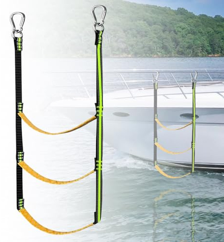 Échelle de Corde Pliante en 3 étapes pour Bateau Gonflable, Kayak, Bateau à Moteur, Accessoires de canoë, 33 L