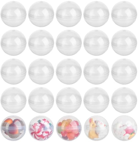 HOMSFOU 50Pcs Capsule Rotonde Trasparenti Vuote Per Macchine Gumball Giocattolo 45Mm Ornamenti Riempibili Trasparenti Contenitori Di Plastica A Sfera Sorpresa Per Bambini Favore Di