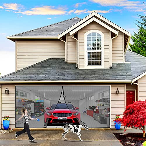 Insektenschutz Balkontür 290 x 285 cm mit Magnetband - Klebemontage Ohne Bohren - Insektenschutz Vorhang - Fliegengitter Balkontür - Luft kann frei strömen【Schwarz】