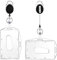 vgggrd Lot of 2 Porte-Badge Transparent avec Porte Badge Enrouleur pour Carte de Visite, Carte Bus, Porte-Cartes d'Identité, Cordon Rétractable, Porte-clés Retractable