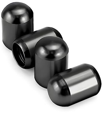 CGEAMDY Tappi Parapolvere, Tappi Universali per Valvole Pneumatici, Valvole Pneumatici Coprivalvola Pneumatico in Alluminio con Anello in Gomma per Auto, SUV, Bici, Camion, Motociclette (Nero)