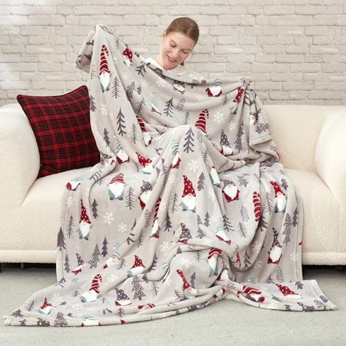 Cozy Bliss Gnome Throw Blanket Christmas Blanket Warm MilkyPlush™ Throw Blanket, Ultra Soft Cozy Blanket for Couch,Sofa and Bed(Xmas Gnome,50x60)