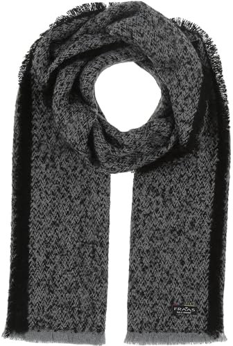 FRAAS Cashmink Schal 63 x 200 cm - Weicher als Kaschmir - Made in Germany - Stola im Fischgrät-Design für Damen - Perfekt für Herbst und Winter Grau