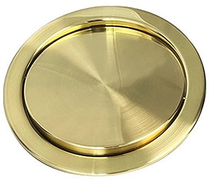 LYXXW Can Stainless Steel Trash Round Cap, Can Flush Auto Flap Trash, Grommet Kitchen Trash, Can Trash Cover, Flush Trash Can Cover, for Home Kitchen Dormitory Room Office,Gold