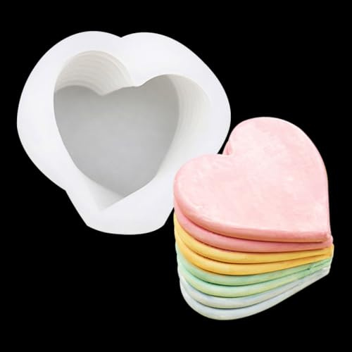 Rolin Roly 3D Herzform Silikon Spirale Kerzengießformen aus Silikon Liebe Kerzenform Rotierende für kerze Valentinstag Dekorative Geschenke (1PCS)
