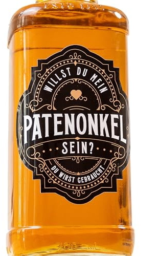 Flaschenetiketten Patenschaft (Patenonkel fragen - Freie Form - Whisky oder Bierflasche)