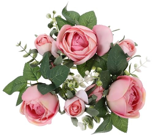 Uonlytech Künstlicher Rosenkerzenring Blumenkronen Für Hochzeitsdekoration Elegante Tischdeko Mit Kunstblumen Langlebig Und Realistisch Für Hochzeiten Und Partys Zartem Rosa