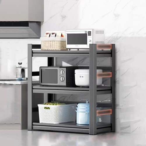 YUZES Étagère De Cuisine À Poser,Étagère De Rangement Cuisine Métal Ouvert,Étagère Micro-Ondes,Tablette Réglable,Robuste Cuisine Meuble pour Salon Chambre,Buffet Meuble (Size : 60x30x80cm)