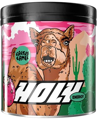 HOLY Energy Drink en Poudre 'Cactus Camel' – Figue de Barbarie - 50 Portions Booster avec Caféine (NewCaff) & Extrait de Thé Vert - Sans Sucre & Végan avec 100% d'Arômes Naturels de Fruits