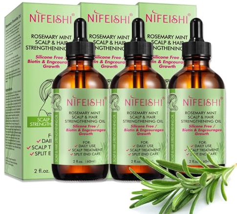 P-Beauty Rosmarinöl Ätherisches Öl 3x60ml - Haarwachstum stärkendes Öl | Haar- & Hautpflege, Wimpern & Augenbrauen Booster | Anti Haarausfall Bio Vegan | Rosemary Oil | Rosmarinöl für Kopfhaut