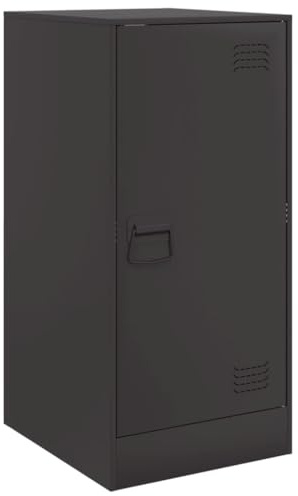 vidaXL Sideboard, Kommode Anrichte für Wohnzimmer, Metallschrank Schrank mit Stauraum, Highboard Beistellschrank Mehrzweckschrank, Schwarz Stahl