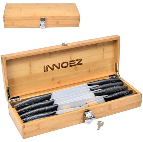 Bamboo Kitchen Knife Holder - Lockable Drawer Organizer with Lock and Key for Kids Safety. Multi-Purpose Safe Box (Knives Not Included) (Large)