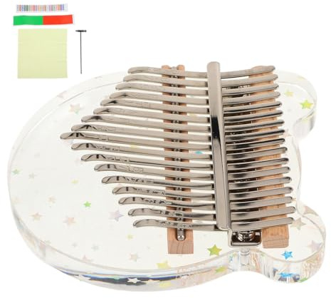 VICASKY 1satz Acrylic Daumenklavier Tasten Transparentes Kalimba Für Anfänger Tragbares Musikinstrument Im Bären-design Mit Exklusiver Tasche Und Zubehör Für Musikliebhaber