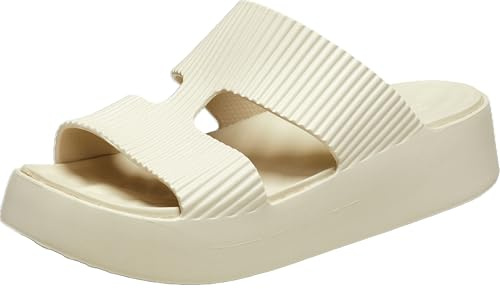 Crocs Getaway Sandalias de plataforma con correa en H para mujer, Arenisca, 5