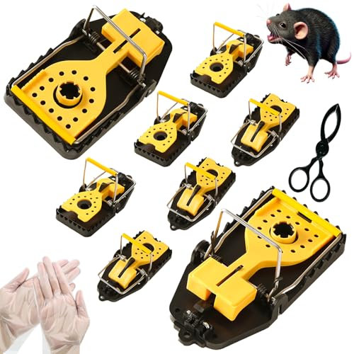 Trappola per Topi, Trappola per Topi Riutilizzabile, Trappole per Topi da Interno Esterno, Easy to clean Trappole per Topi Interno, Anti Roditori Deterrente Trappoli Mouse Traps 8set(2L+6S)