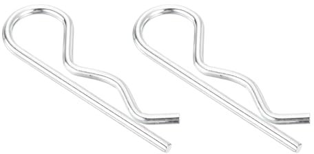 sourcing map 2Pcs 6mmx120mm Zinc-Plated Carbon Steel R Shaped Spring Cotter Pins, R Clips Cotter Pin Spring Fastener for Household Appliances, Sports Equipment, Car Mechanics Repair (White)