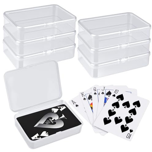 7 Stück Spielkarten Box, Transparent Kartenbox Spielkarten, Leere Spielkarten Etui, Kunststoff Karten Aufbewahrungsbox, Kartenbox mit Deckel für Kartenspiel, Bankkarten, Visitenkarte, Perlen, Würfel