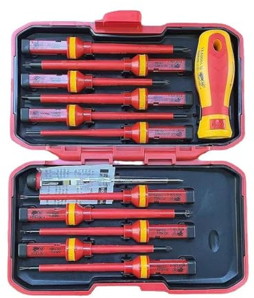 Jeu De Tournevis Isolés Pour Électricien – Tournevis D'électricien Antidérapant, Jeu De Plateaux De Tournevis À Poignée Coussinée | Jeu De Tournevis Pour Électricien Avec Pochette, Protection Des