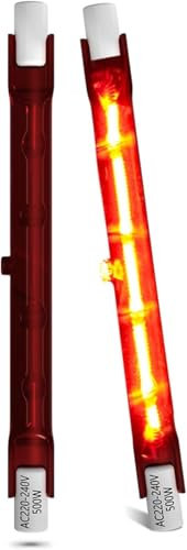 LumiGo 2 X 500W R7S Ruby Heater Bulbs, 118MM Infrared Heating Lamp 240V Dimmable Patio Heat Lamp Heat Bulb for Heatmaster U3, Heatmaster R7 Heater, Indoor/Outdoor Garden Warmer