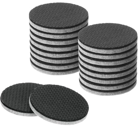 sourcing map 18 Pcs Felt & EVA Furniture Pads, 1 3/4 (45mm) Round Furniture Feet Wood Floor Protectors Self Adhesive for Protecting Hardwood Floors, Table Legs and Chair Legs, Gray+Black