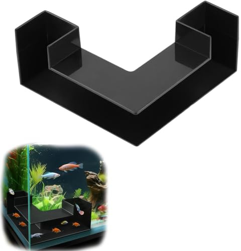 Srvauyea Acuario Túnel Subterráneo, Túnel de Acuario de Cueva de Camarones, Escondite de Peces y Camarones para Acuarios, Adorno de Pecera de Esquina, Accesorios para Esconder Peces Pequeños
