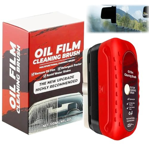 Car Glass Oil Film Remover, 120ml Quitamanchas Para Parabrisas, Glass Cleaning Board, Liquido Limpiaparabrisas Limpieza Coche, Lámina oleofóbica, Para Eliminar Manchas De Suciedad y Agua
