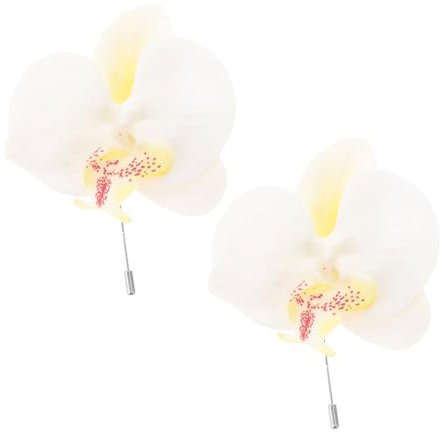 DEARMAMY Lot De 2 Broches En Forme De Et De Fleur D'Orchidée Broches Broche En Forme De Fleur D'Orchidée Bijoux Pour Femmes Accessoires De Vêtements De Danse