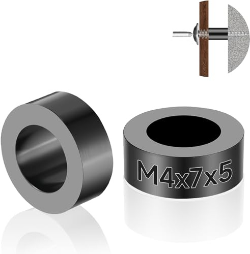 Jyvex 120 rondelle distanziali in nylon M4, distanziatori in gomma ABS, 7 x 5 mm, colore nero, distanziali in plastica, isolanti, per viti M6