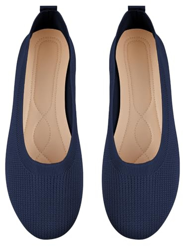OFFCUP Ballerines Femme en Maille Ballerines Plates en Tricot Chaussures de Marche à Enfiler Chaussures Plates Confortable Ballerine à Bout Rond Respirantes Chaussure Classiques Mocassins