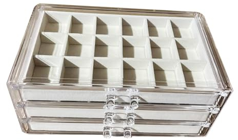 Caja Expositora para Colección De ,Vitrina para Exhibición De Fósiles - Organizador con 54 Divisiones para Piedras Preciosas Conchas Regalos Infantiles Cumpleaños Graduación Recuerdos
