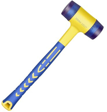 VIVIWI Rubber Hammer Double Face Glazing Window Nylon Hammer Integrated with Round Head Nonslip Handle Hand Tool Accessories