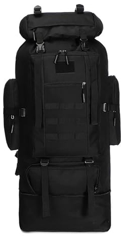 Astis Zaino da trekking 100L zaino da campeggio, Daypack da Arrampicata, Impermeabile Zaino Tattico per le Donne Degli Uomini, Sport All'aperto Travel Daypack, Cinghie Regolabili (Nero)