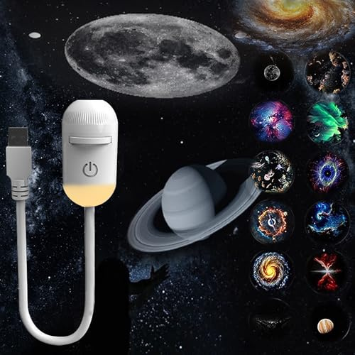 CHENRI 2-in-1 Starry Night Light Projector, Sternenhimmel Projektor mit Dimmbarer Nachtlicht, 360° verstellbarer USB LED Sternenlicht Projektor, Sternprojektor für Schlafzimmer, Auto, Party (12PCS)